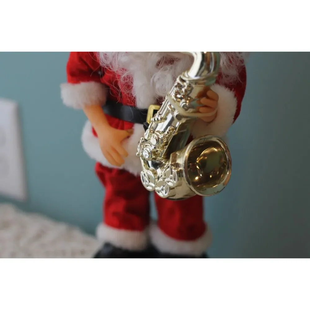 Vintage Dancing Santa Claus with Saxophone (Works)